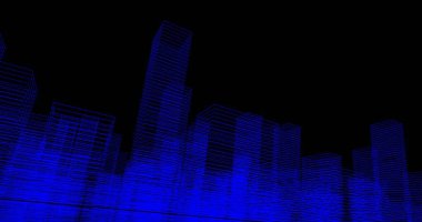 Arkaplanda mimari bina 3d illüstrasyon