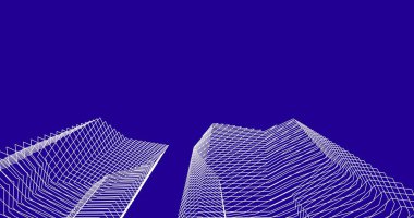 Mimari sanat konseptinde soyut çizgiler, minimum geometrik şekiller. 