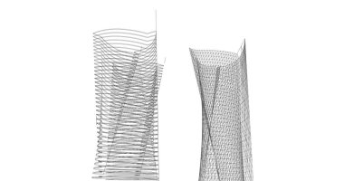 soyut mimari duvar kağıdı tasarımı, dijital konsept arkaplan