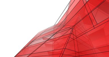 Mimari sanat konseptinde soyut çizgiler, minimum geometrik şekiller. 