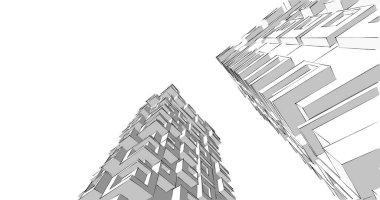 soyut mimari duvar kağıdı tasarımı, dijital konsept arkaplan