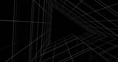 Mimari sanat konseptinde soyut çizgiler, minimum geometrik şekiller. 