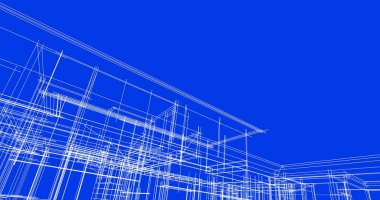 Mimari sanat konseptinde soyut çizgiler, minimum geometrik şekiller. 