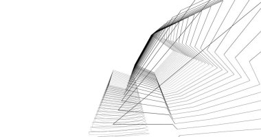 Mimari sanat konseptinde soyut çizgiler, minimum geometrik şekiller. 