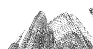 soyut mimari duvar kağıdı tasarımı, dijital konsept arkaplan