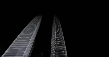 soyut mimari duvar kağıdı tasarımı, dijital konsept arkaplan