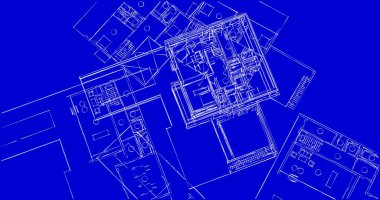 Mimari sanat konseptinde soyut çizgiler, minimum geometrik şekiller. 