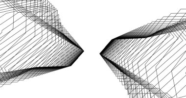 Mimari sanat konseptinde soyut çizgiler, minimum geometrik şekiller. 