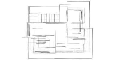 Mimari sanat konseptinde soyut çizgiler, minimum geometrik şekiller. 