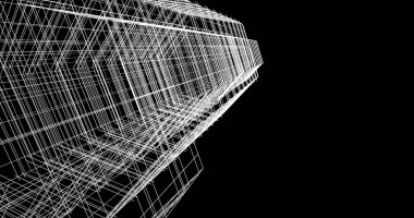 Mimari sanat konseptinde soyut çizgiler, minimum geometrik şekiller. 