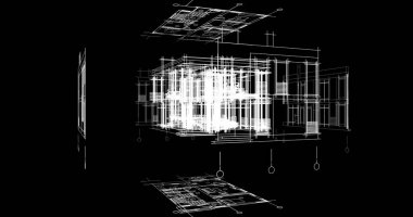 soyut mimari duvar kağıdı tasarımı, dijital konsept arkaplan