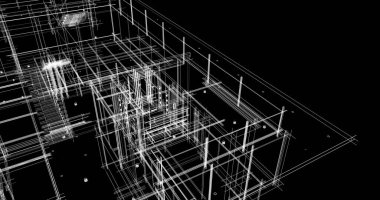 Arkaplanda mimari bina 3d illüstrasyon