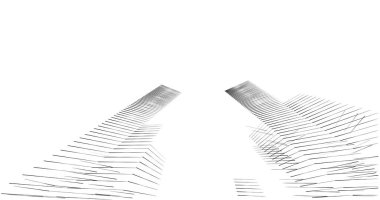 Arkaplanda mimari bina 3d illüstrasyon