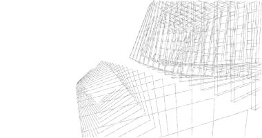 Mimari sanat konseptinde soyut çizgiler, minimum geometrik şekiller. 