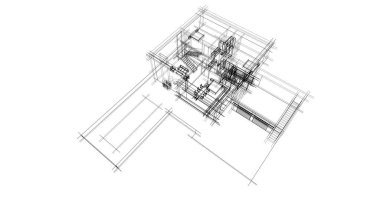 Mimari sanat konseptinde soyut çizgiler, minimum geometrik şekiller. 