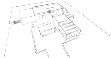 soyut mimari duvar kağıdı tasarımı, dijital konsept arkaplan