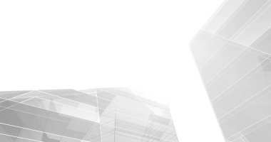 Mimari sanat konseptinde soyut çizgiler, minimum geometrik şekiller. 