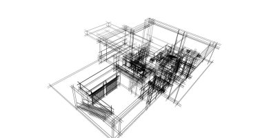 Mimari sanat konseptinde soyut çizgiler, minimum geometrik şekiller. 