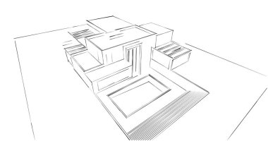 soyut mimari duvar kağıdı tasarımı, dijital konsept arkaplan