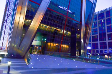 Arkaplanda mimari bina 3d illüstrasyon