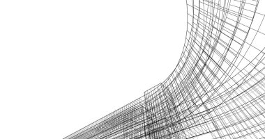 Mimari sanat konseptinde soyut çizgiler, minimum geometrik şekiller. 