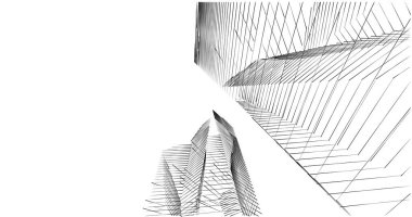 Mimari sanat konseptinde soyut çizgiler, minimum geometrik şekiller. 