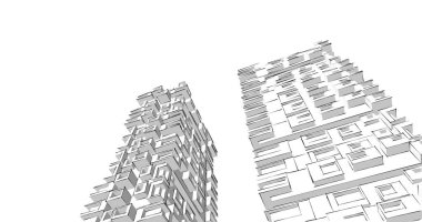 soyut mimari duvar kağıdı tasarımı, dijital konsept arkaplan
