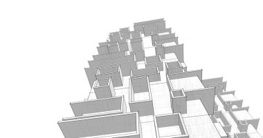 soyut mimari duvar kağıdı tasarımı, dijital konsept arkaplan