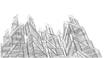 Mimari sanat konseptinde soyut çizgiler, minimum geometrik şekiller. 