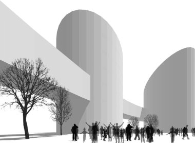 soyut mimari duvar kağıdı tasarımı, dijital konsept arkaplan