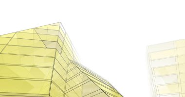 Mimari sanat konseptinde soyut çizgiler, minimum geometrik şekiller. 