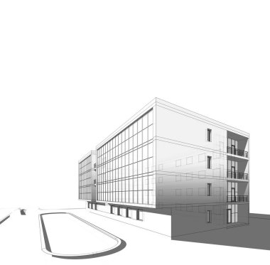 Mimari sanat konseptinde soyut çizgiler, minimum geometrik şekiller. 