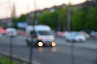 Bulanık şehir. Renkli soyut arkaplan