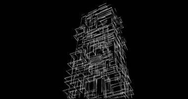 soyut mimari duvar kağıdı tasarımı, dijital konsept arkaplan