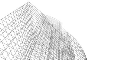 Mimari sanat konseptinde soyut çizgiler, minimum geometrik şekiller. 