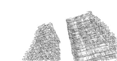 Mimari sanat konseptinde soyut çizgiler, minimum geometrik şekiller. 