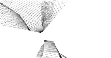 Mimari sanat konseptinde soyut çizgiler, minimum geometrik şekiller. 