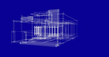 Arkaplanda mimari bina 3d illüstrasyon