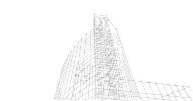 Mimari sanat konseptinde soyut çizgiler, minimum geometrik şekiller. 