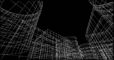 soyut mimari duvar kağıdı tasarımı, dijital konsept arkaplan