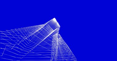 Mimari sanat konseptinde soyut çizgiler, minimum geometrik şekiller. 