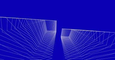 Mimari sanat konseptinde soyut çizgiler, minimum geometrik şekiller. 