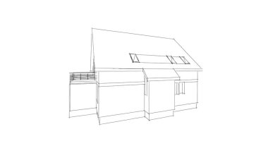 Mimari sanat konseptinde soyut çizgiler, minimum geometrik şekiller. 