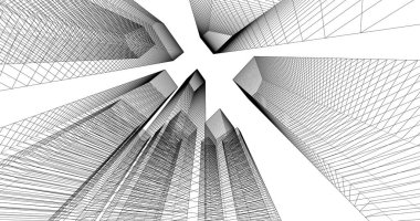 soyut mimari duvar kağıdı tasarımı, dijital konsept arkaplan