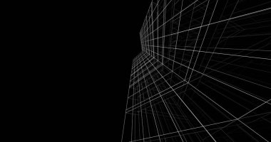 Mimari sanat konseptinde soyut çizgiler, minimum geometrik şekiller. 