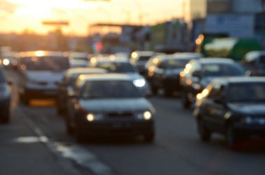 Bulanık şehir manzarası, soyut arkaplan 