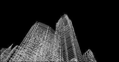 Mimari sanat konseptinde soyut çizgiler, minimum geometrik şekiller. 