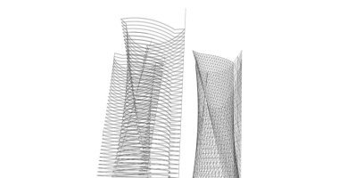 soyut mimari duvar kağıdı tasarımı, dijital konsept arkaplan