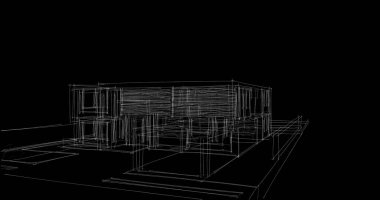 Arkaplanda mimari bina 3d illüstrasyon