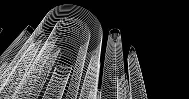 soyut mimari duvar kağıdı tasarımı, dijital konsept arkaplan